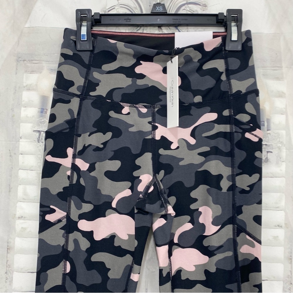 Calvin Klein Performance Leggings Size XS Camouflage Green High Waisted Tight - Picture 2 of 9
